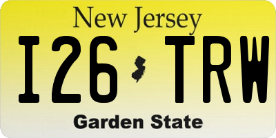 NJ license plate I26TRW