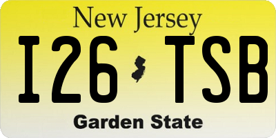 NJ license plate I26TSB