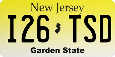 NJ license plate I26TSD