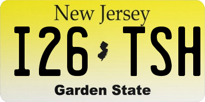 NJ license plate I26TSH