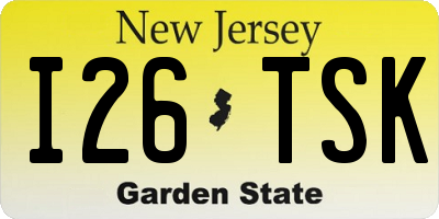 NJ license plate I26TSK
