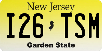 NJ license plate I26TSM