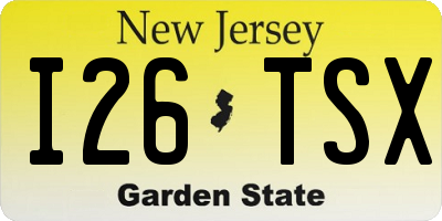 NJ license plate I26TSX