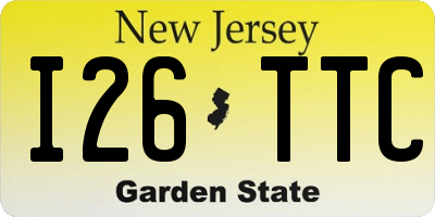 NJ license plate I26TTC