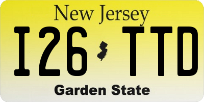 NJ license plate I26TTD