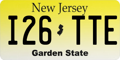 NJ license plate I26TTE