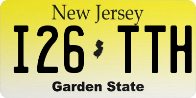 NJ license plate I26TTH