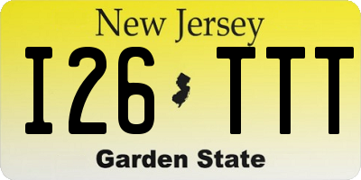 NJ license plate I26TTT