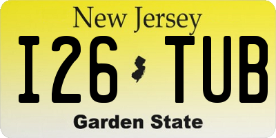 NJ license plate I26TUB