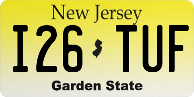 NJ license plate I26TUF