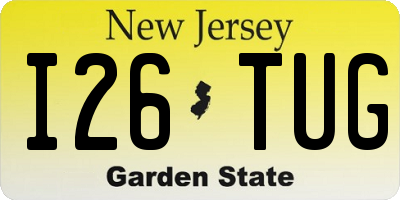 NJ license plate I26TUG
