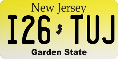 NJ license plate I26TUJ