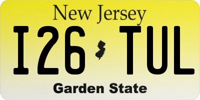 NJ license plate I26TUL