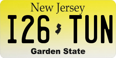 NJ license plate I26TUN