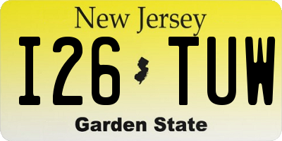NJ license plate I26TUW