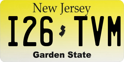 NJ license plate I26TVM