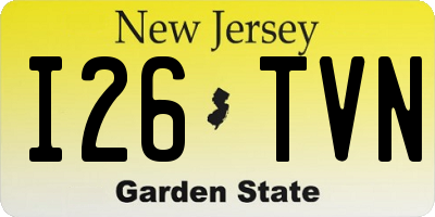 NJ license plate I26TVN
