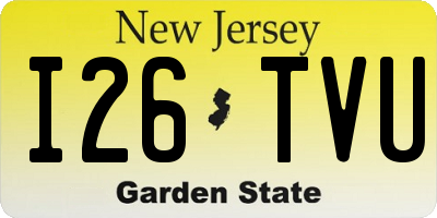 NJ license plate I26TVU