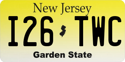NJ license plate I26TWC