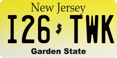 NJ license plate I26TWK