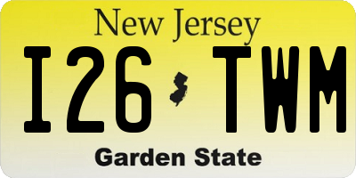 NJ license plate I26TWM
