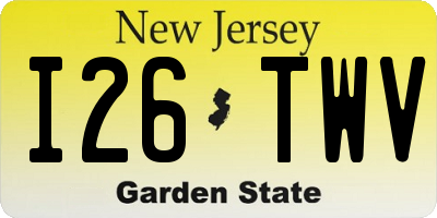 NJ license plate I26TWV