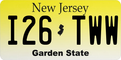 NJ license plate I26TWW