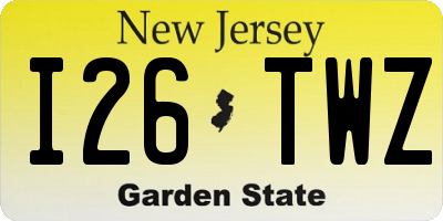 NJ license plate I26TWZ