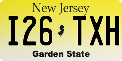 NJ license plate I26TXH