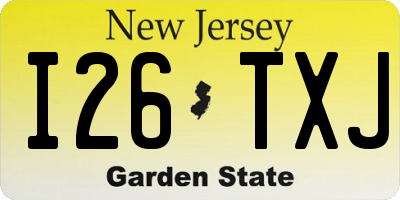 NJ license plate I26TXJ