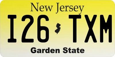 NJ license plate I26TXM
