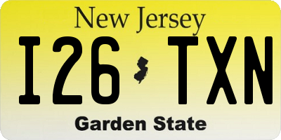 NJ license plate I26TXN