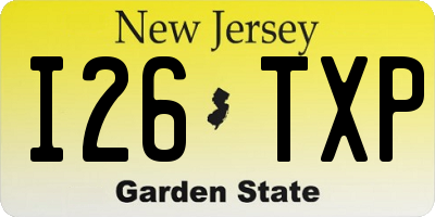 NJ license plate I26TXP