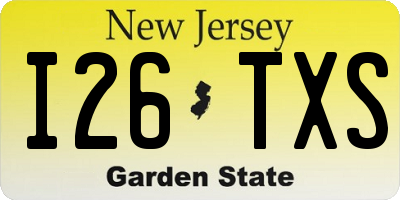 NJ license plate I26TXS