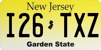 NJ license plate I26TXZ