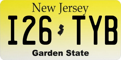 NJ license plate I26TYB