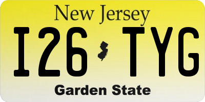 NJ license plate I26TYG