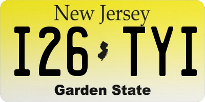 NJ license plate I26TYI