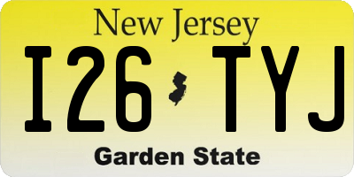 NJ license plate I26TYJ