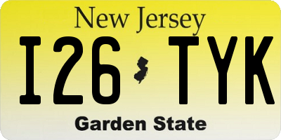 NJ license plate I26TYK