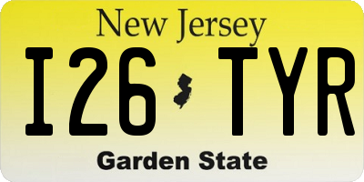 NJ license plate I26TYR