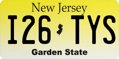 NJ license plate I26TYS
