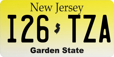 NJ license plate I26TZA