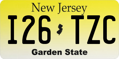 NJ license plate I26TZC