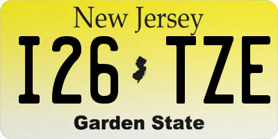 NJ license plate I26TZE