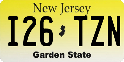 NJ license plate I26TZN