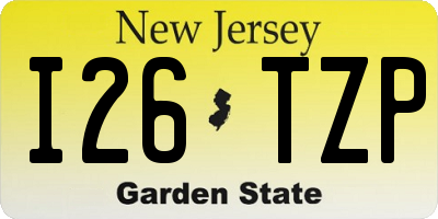 NJ license plate I26TZP