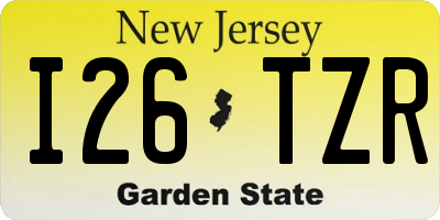 NJ license plate I26TZR
