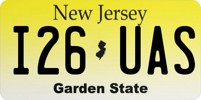 NJ license plate I26UAS