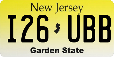 NJ license plate I26UBB